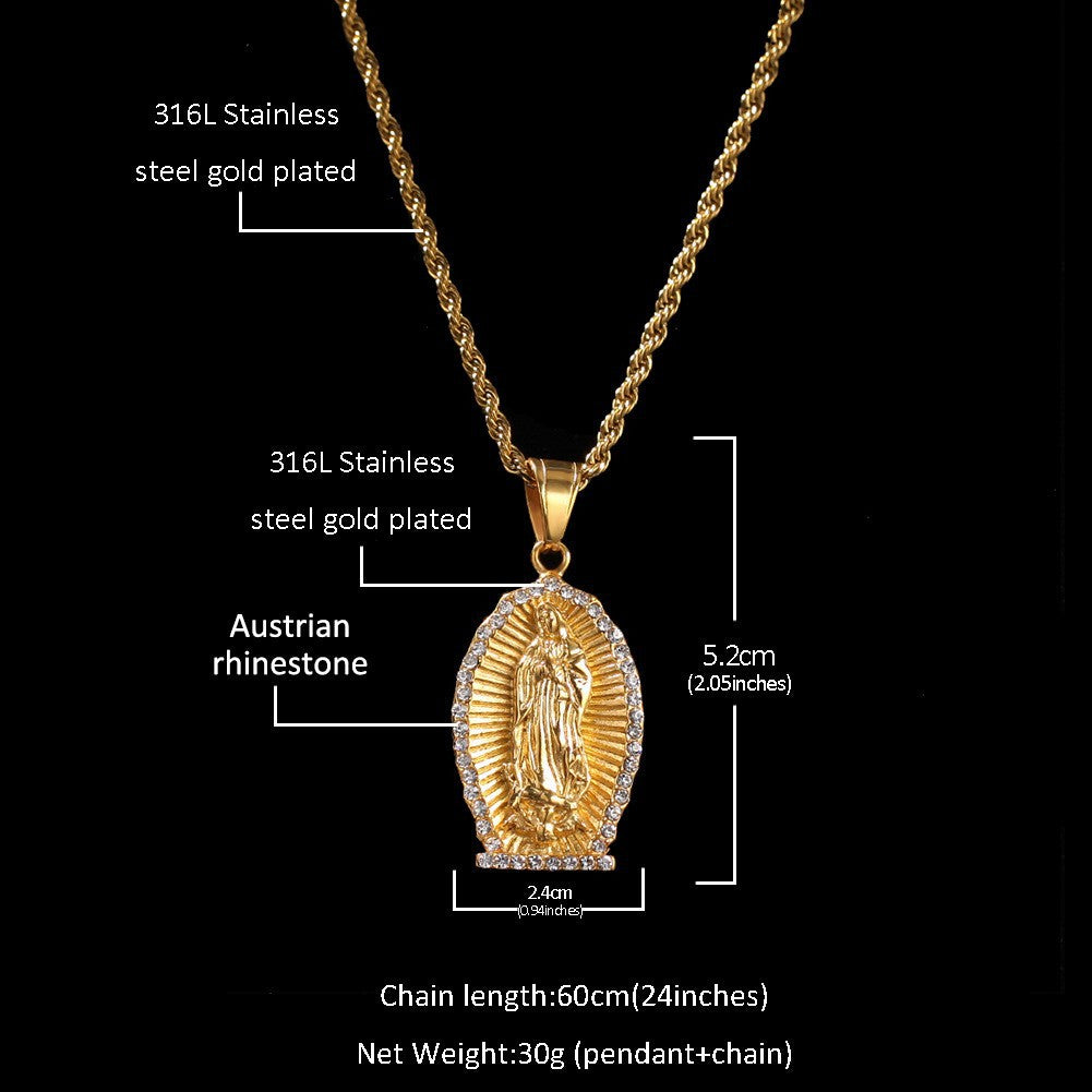 Hip Hop Winged Angel Pendant Necklace