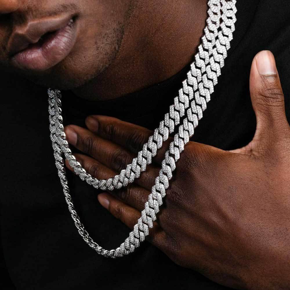 Diamond-Cut Cuban Chain Necklace in Gold or White Gold – Bold Hip Hop Jewelry