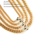 Hip-hop diamond-encrusted clasp smooth Cuban chain