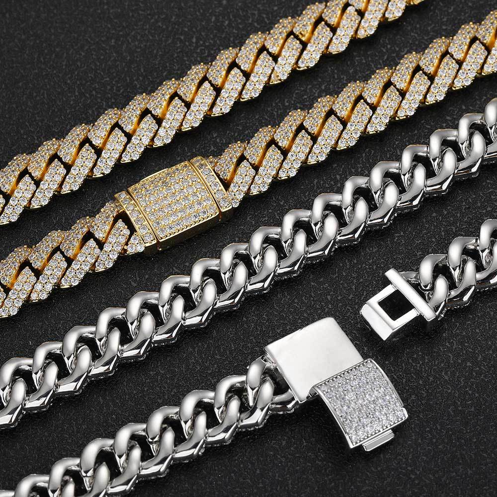 Diamond-Cut Cuban Chain Necklace in Gold or White Gold – Bold Hip Hop Jewelry