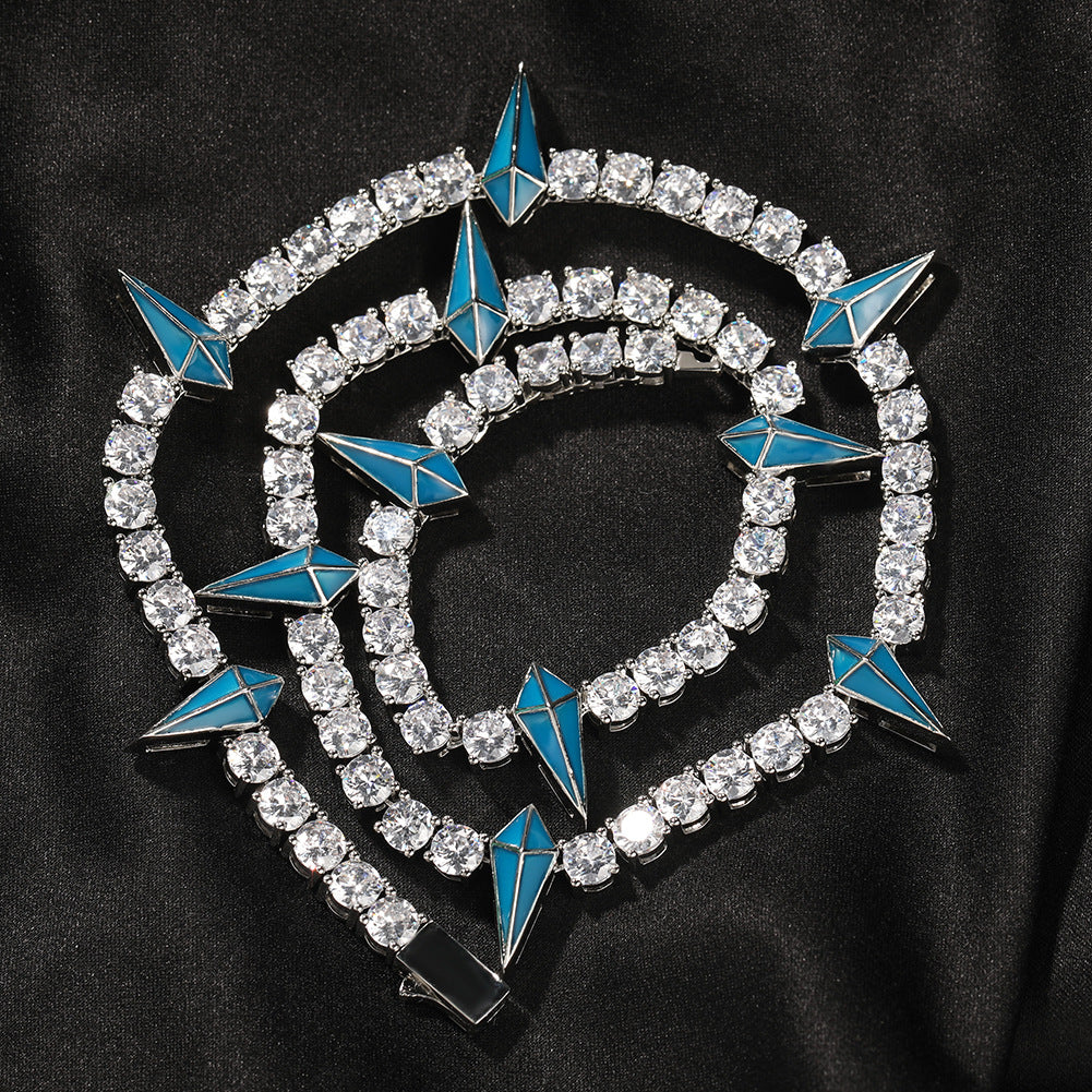 Hip-hop Black Panther zircon tennis chain