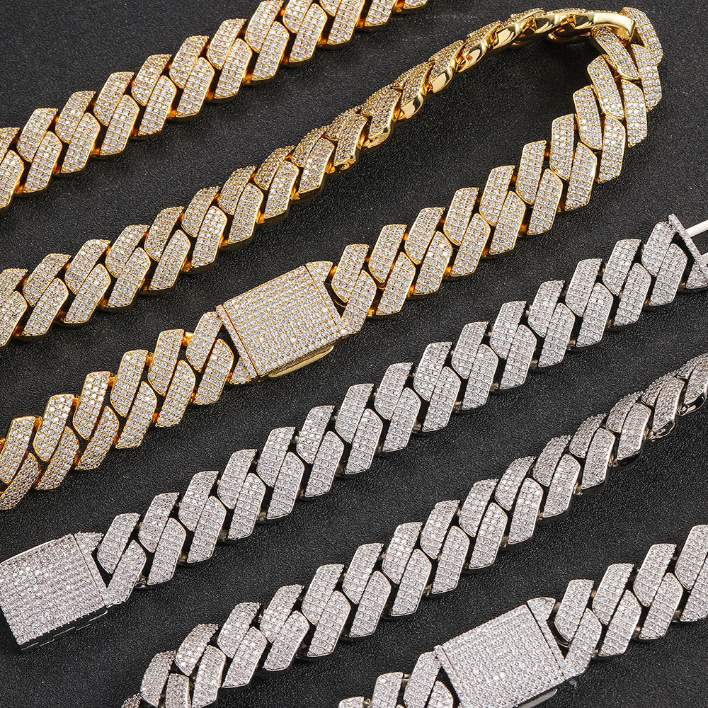 Diamond-Cut Cuban Chain Necklace in Gold or White Gold – Bold Hip Hop Jewelry