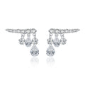 Dainty Waterdrop Pendant Earrings with Sparkling Micro-Pavé Stones in Sterling Silver