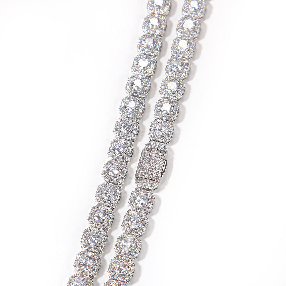 Hip-hop 9mm zircon-encrusted rock candy bracelet