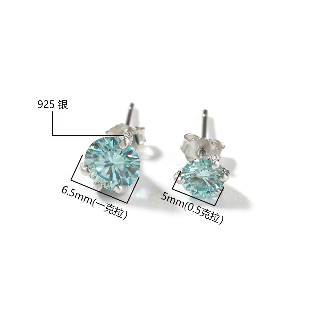 S925 silver moissanite dragon claw earrings