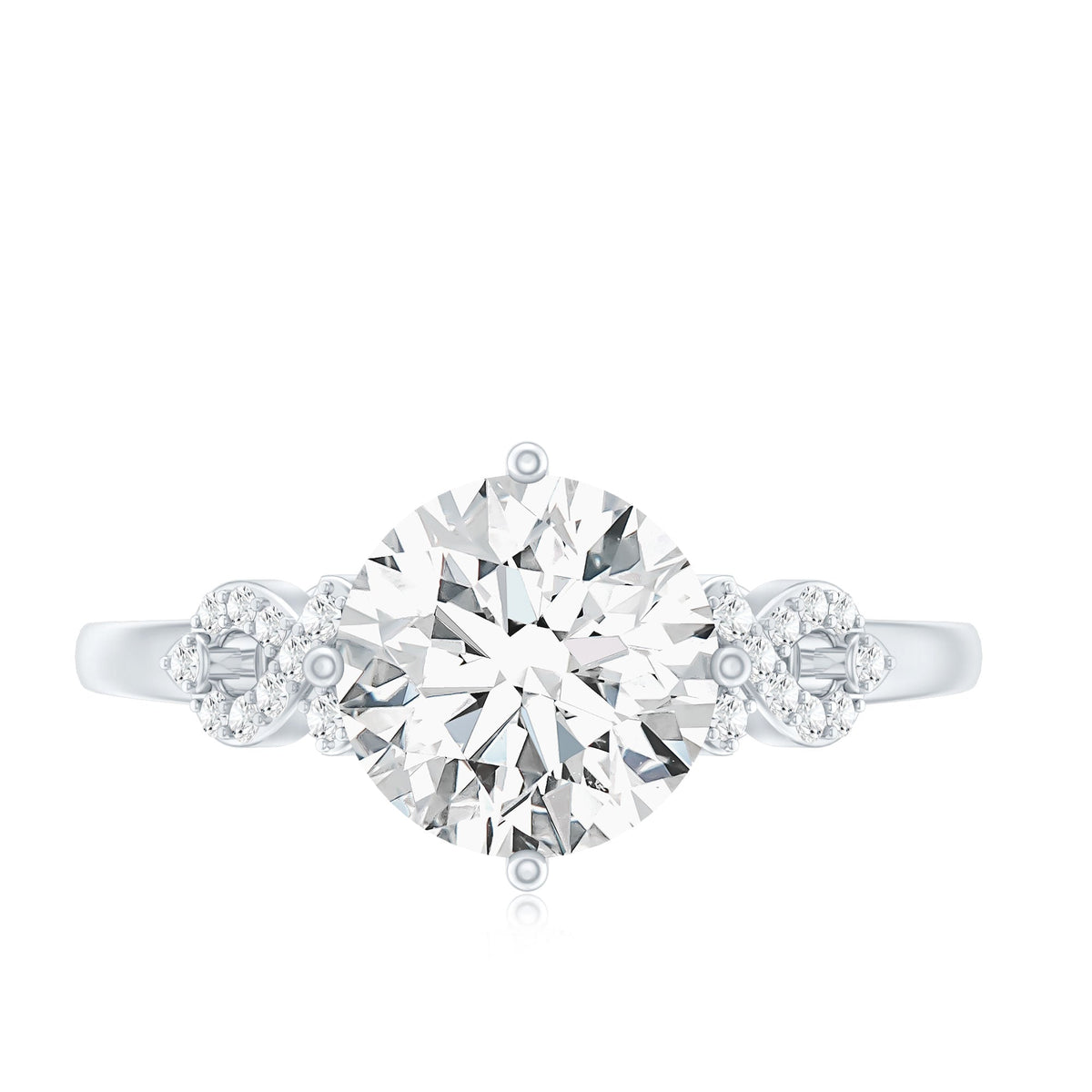 Certified 2 Carat Round Lab Grown Diamond Solitaire Engagement Ring