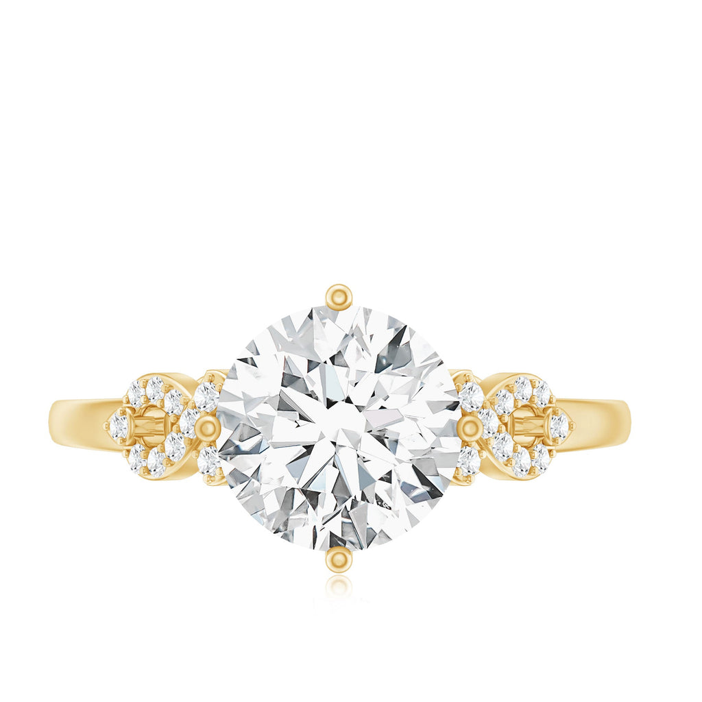 Certified 2 Carat Round Lab Grown Diamond Solitaire Engagement Ring