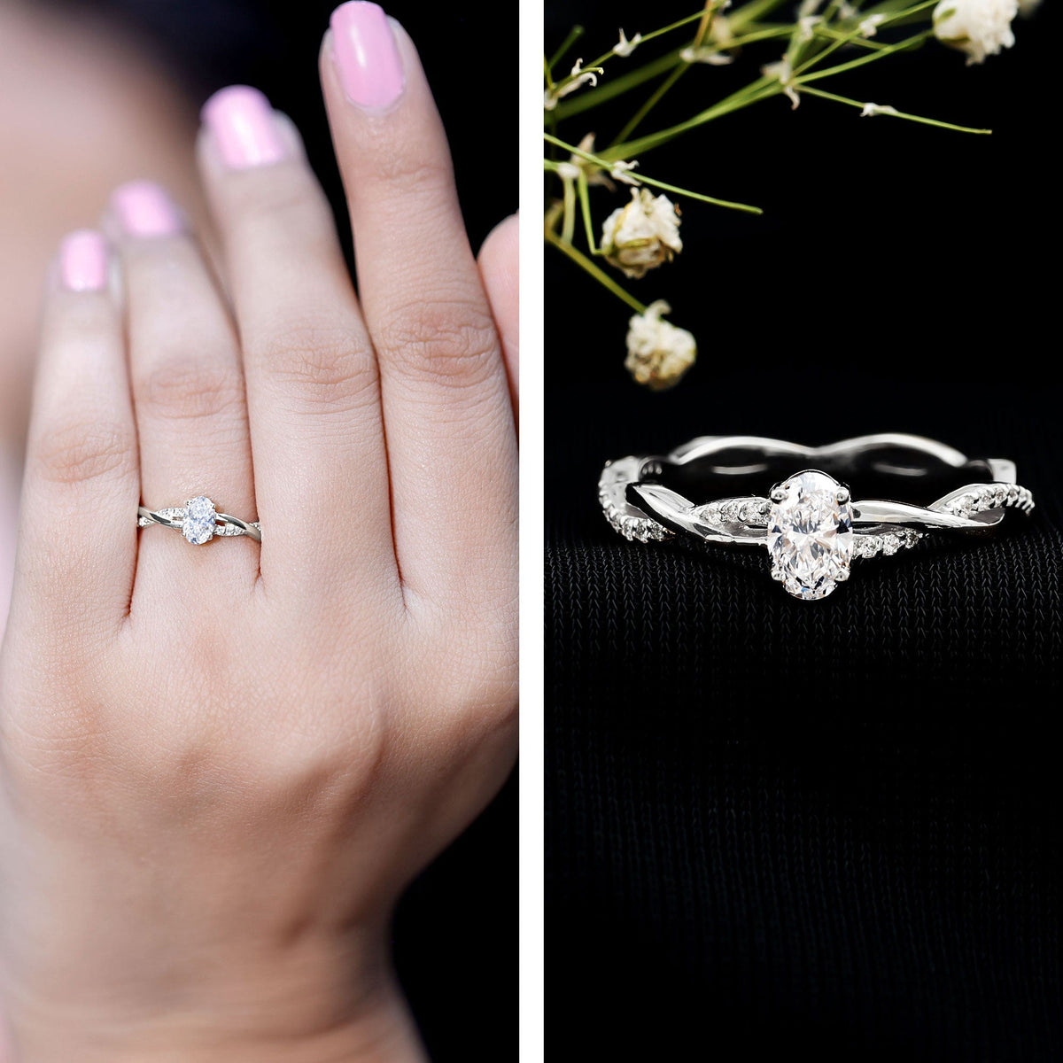 Lab Grown Diamond Promise Ring With Twisted Shank