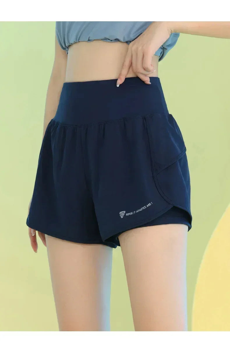 PHIGEER Yoga Shorts for Women Lightweight Gym Cycling Workout Shorts with Pocket Breathable Running Sweatpants Athletic Clothes