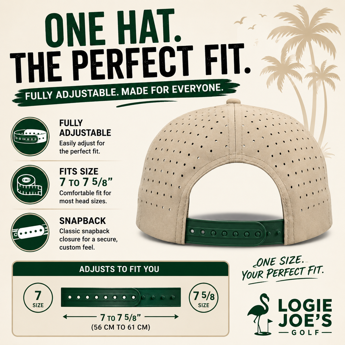Outlaw Golf Hat | Snapback Cap | Built-in Magnetic Ball Marker Holder + Marker Included | Adjustable | Bull Skull