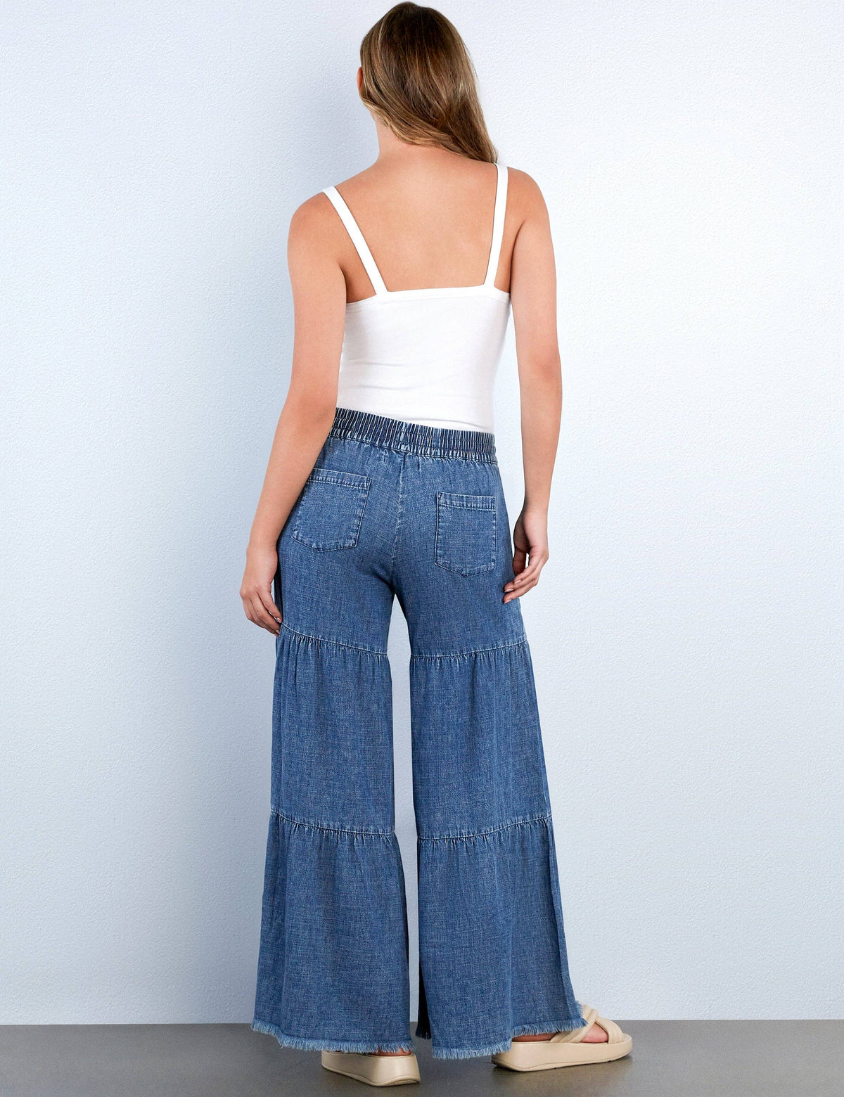 Fancy Pants Chambray Wide-Leg Pants
