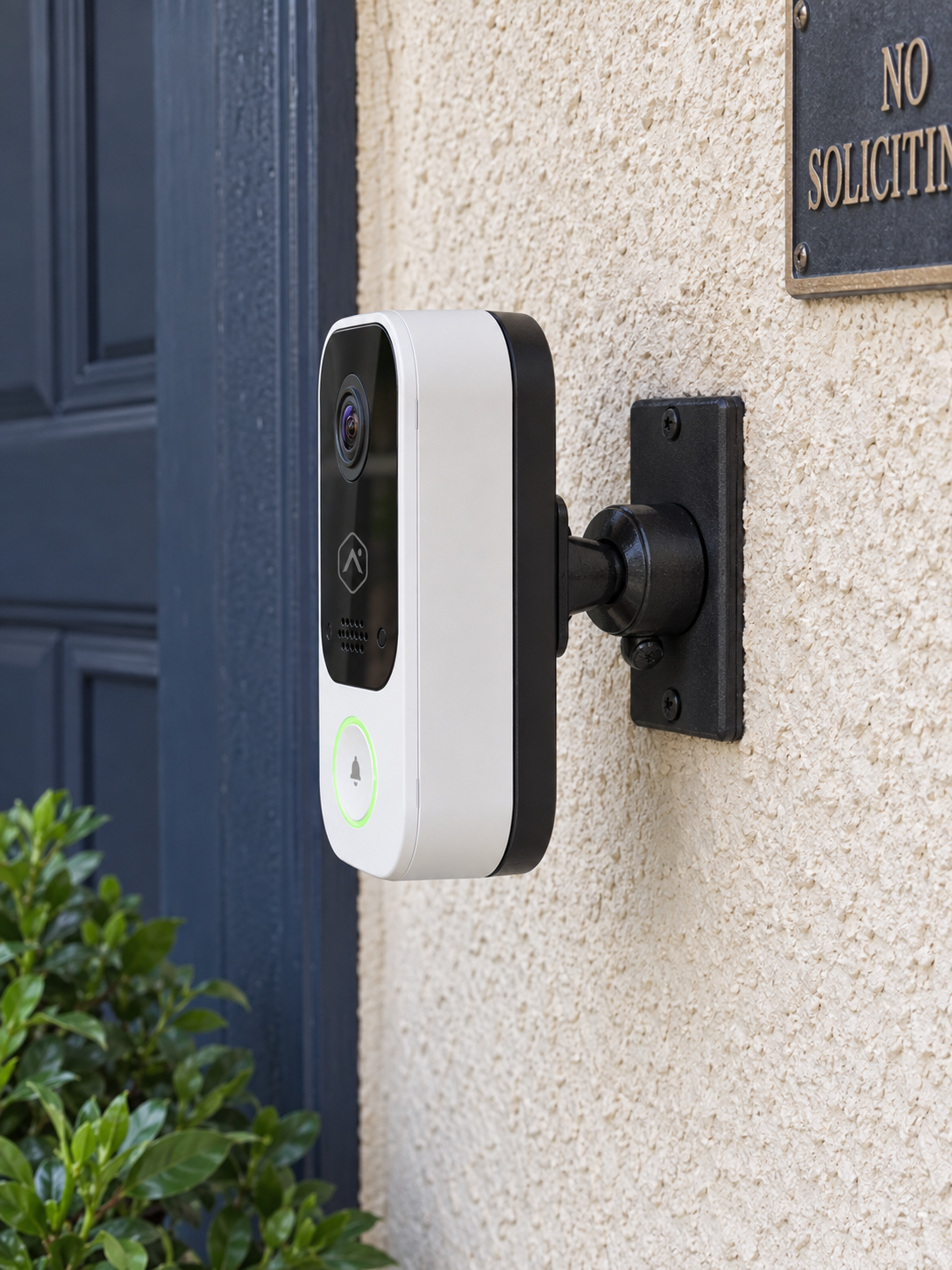 15-90° PoE Side-Wall Swivel Mount for Alarm.com ADC-VDB755P | Cat-5e Pass-Through, Aim the 1440p Sensor