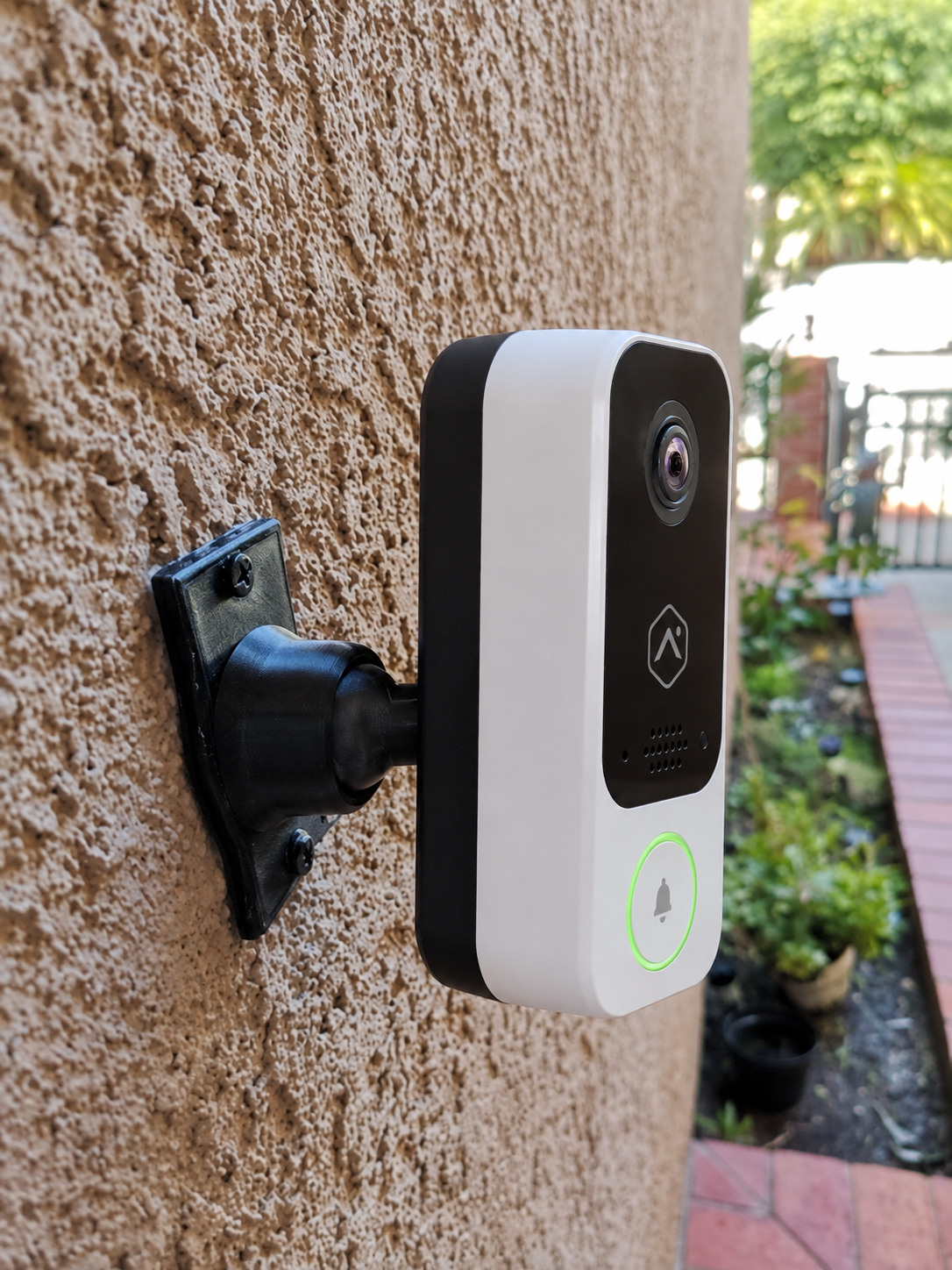 15-90° PoE Side-Wall Swivel Mount for Alarm.com ADC-VDB755P | Cat-5e Pass-Through, Aim the 1440p Sensor
