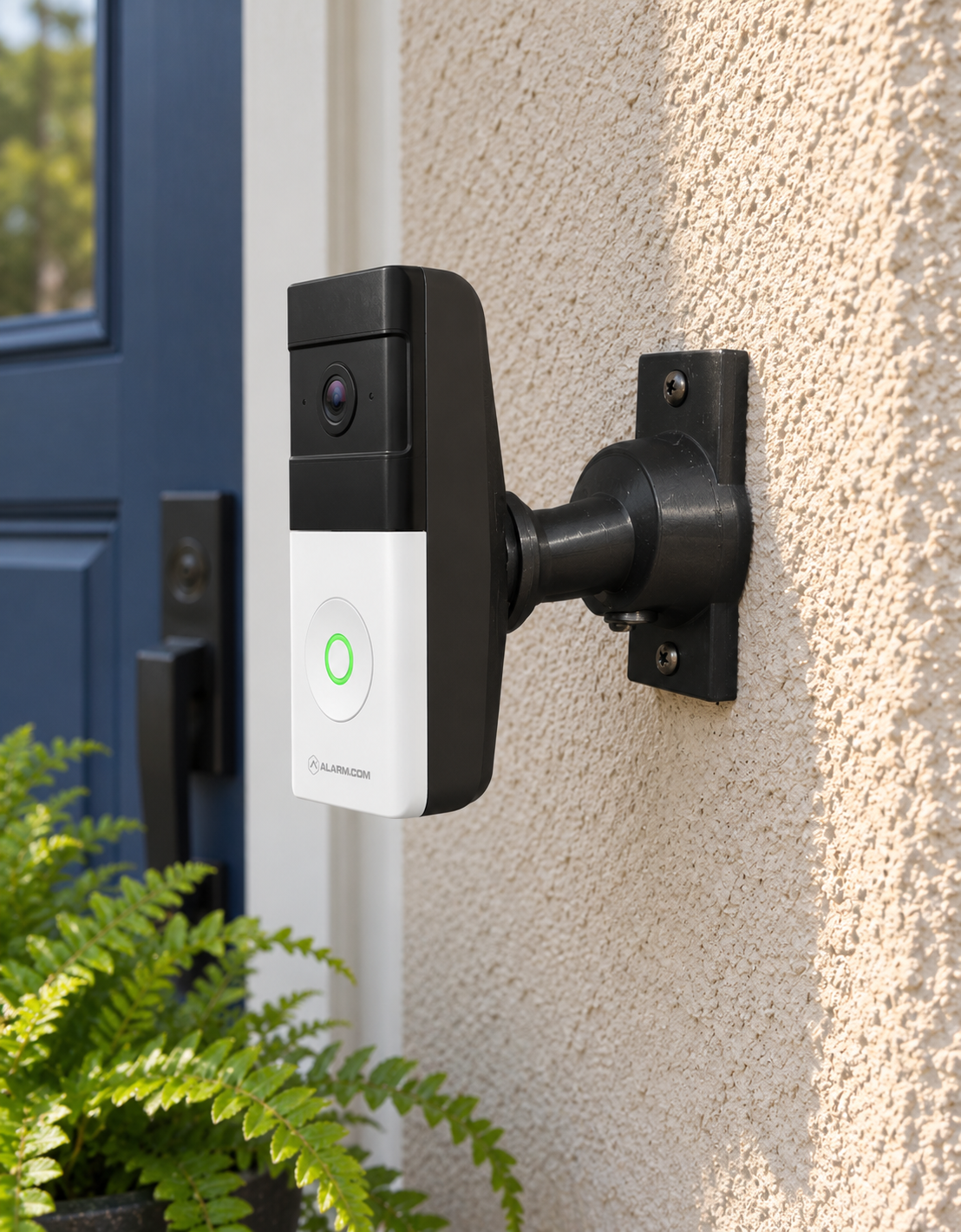 Alarm.com ADC-VDB780B Battery Doorbell 15-90° Angle Mount | Point It Down the Walkway From a Side Wall