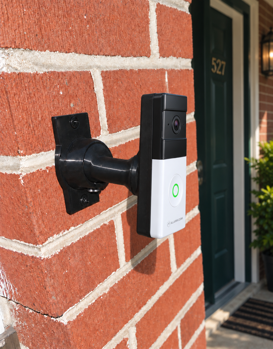 Alarm.com ADC-VDB780B Battery Doorbell 15-90° Angle Mount | Point It Down the Walkway From a Side Wall