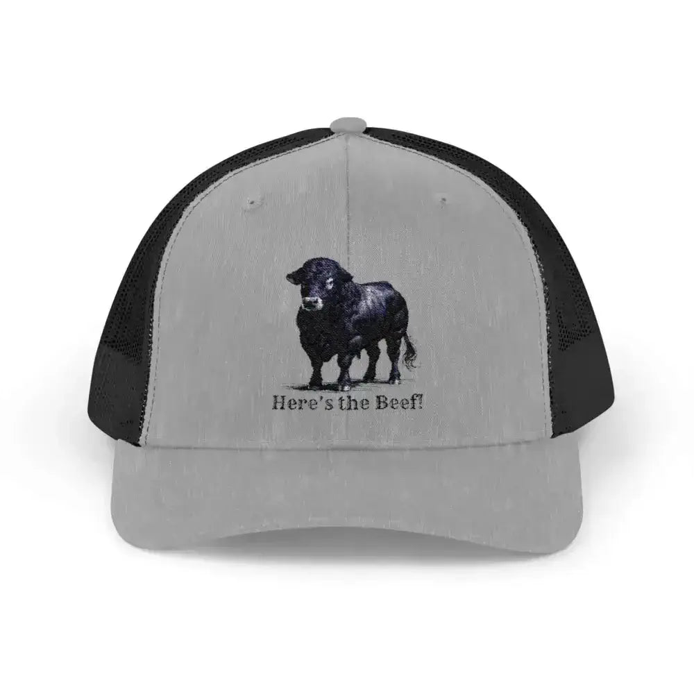 Black Angus Bull Snapback Truckers Hat, Farmers and Rancher Cap