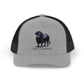 Black Angus Bull Snapback Truckers Hat, Farmers and Rancher Cap