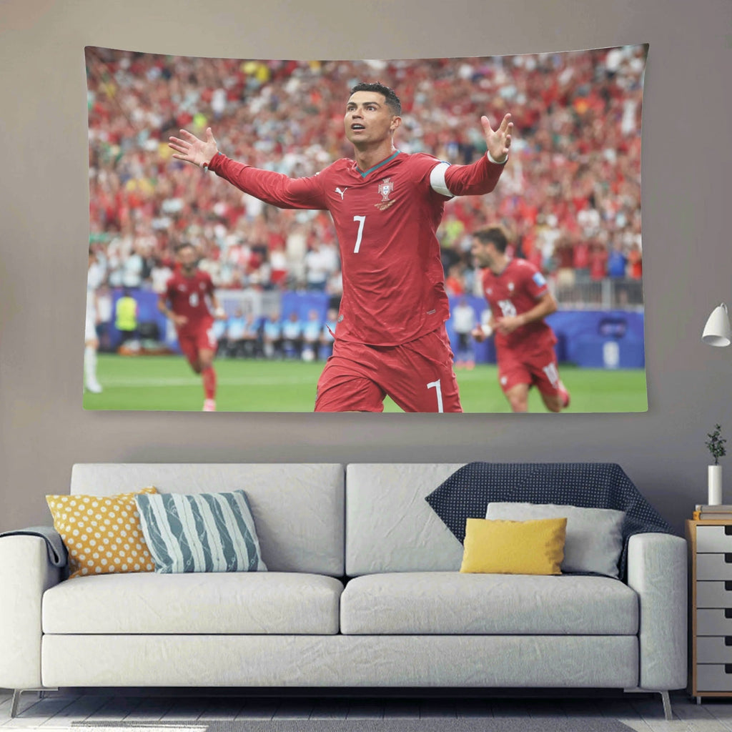 Cristiano Ronaldo Portugal Vs. Uzbekistan Flag For 2026 World Copa