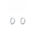 Minimalist Sterling Silver Pearl Hoop Earrings with Geometric Design
