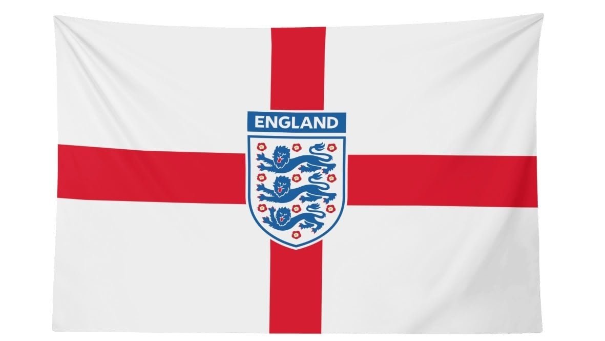 England National Football Team Three Lions Retro 2003 Crest Flag For 2026 World Copa
