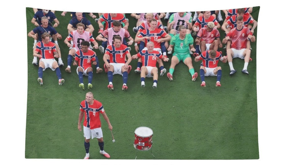 Erling Haaland Leads Norway Viking Row Celebration Flag For 2026 World Copa