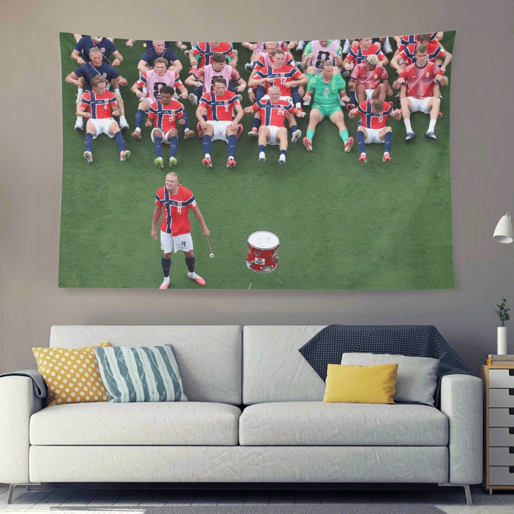 Erling Haaland Leads Norway Viking Row Celebration Flag For 2026 World Copa