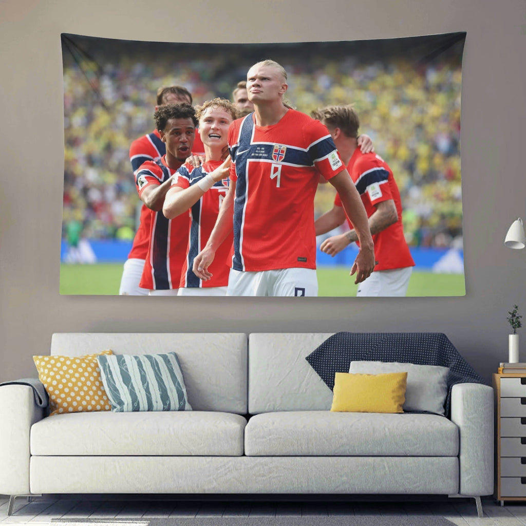 Erling Haaland Norway Vs. Brazil Flag For 2026 World Copa