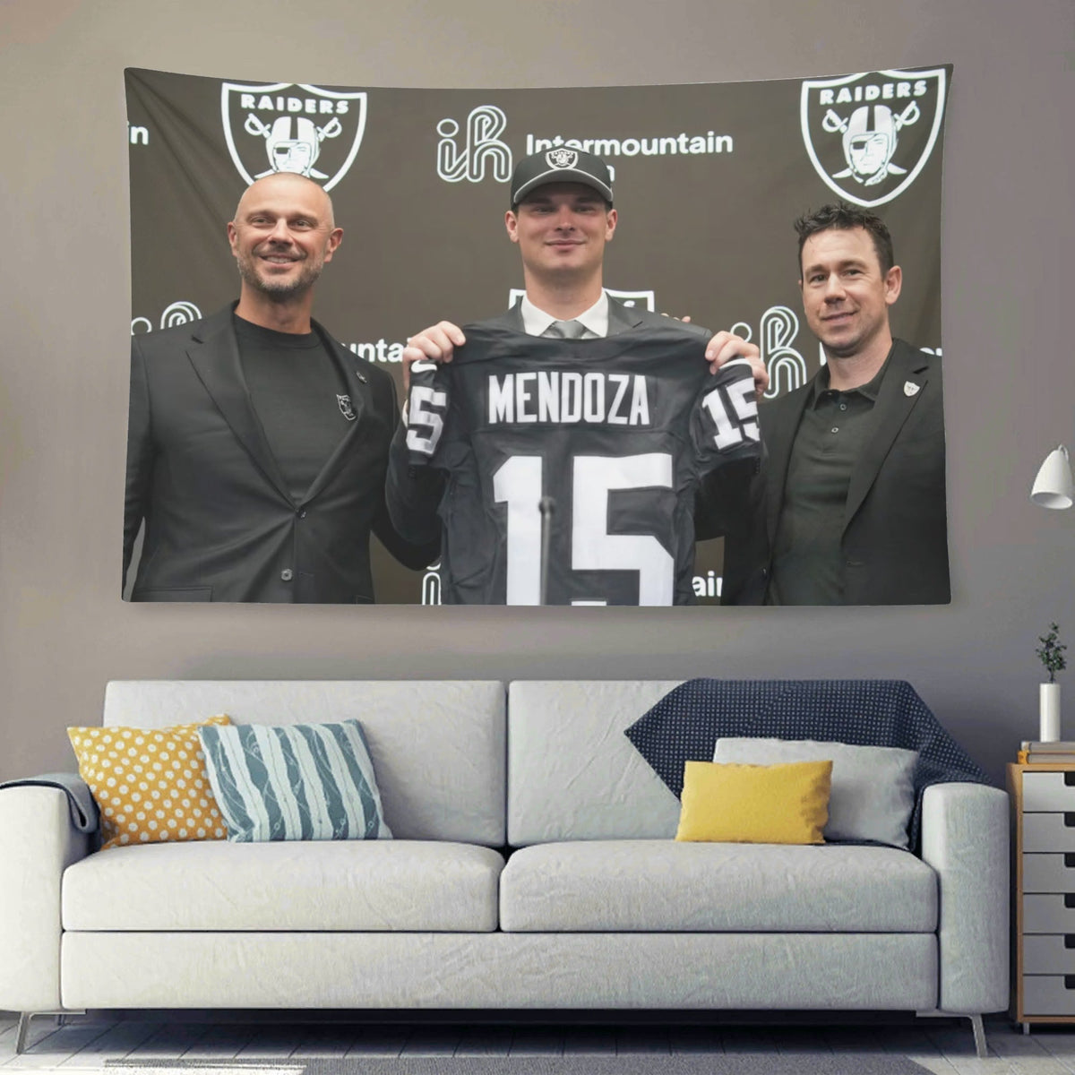 Fernando Mendoza Raiders Jersey Draft Flag