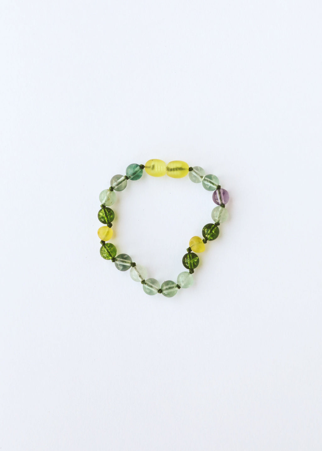Raw Baltic Sea Amber + Fluorite + Peridot || Gemstone Anklet or Bracelet