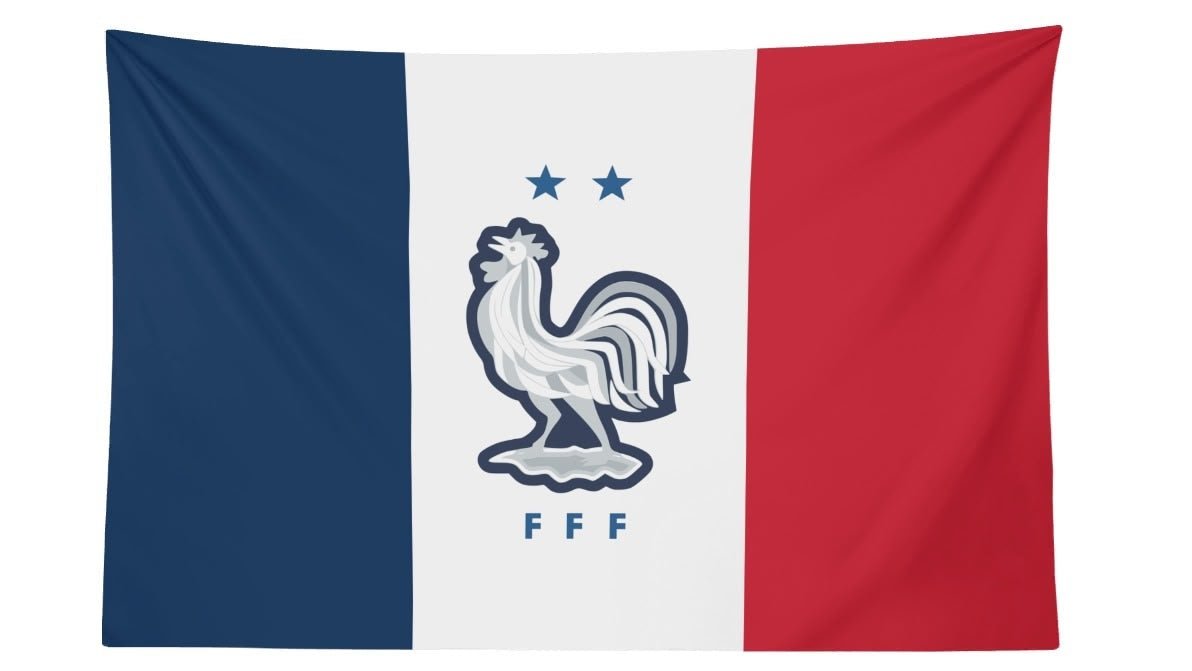 France National Football Team FFF Le Coq Gaulois Crest Flag  For 2026 World Copa