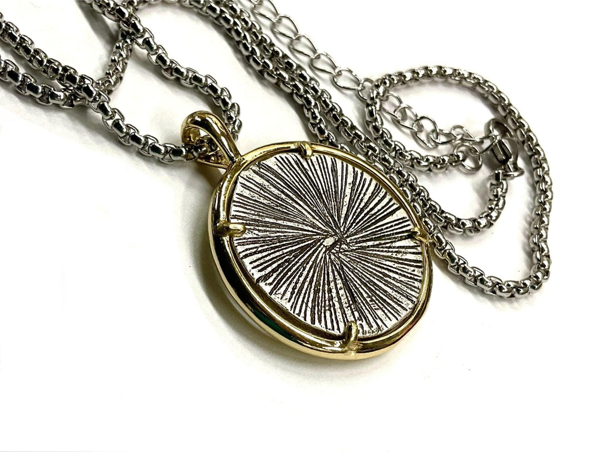 Saint Michael Necklace, Defend Me, Gold Frame