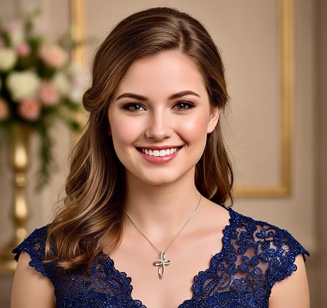Sterling Silver Infinity Cross Necklace, CZ Zircons, Wedding Jewelry