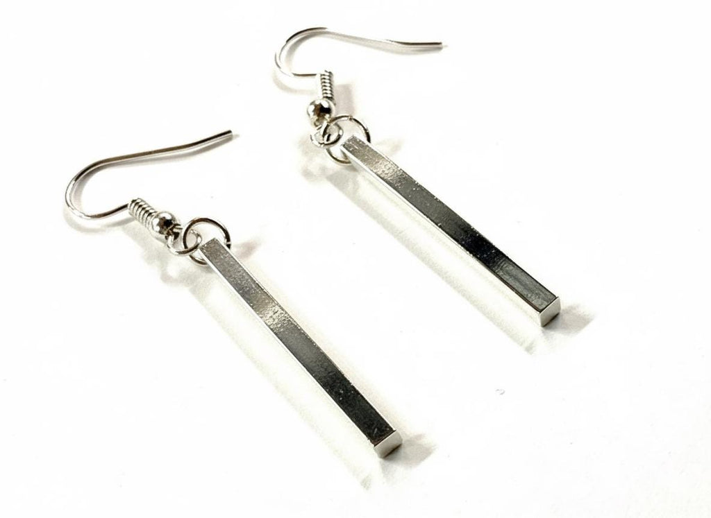 Sterling Silver Vertical Bar Earring & Necklace Set
