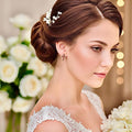 Gold Cross Earrings Red, Dainty Zircon Bridal Stud Posts
