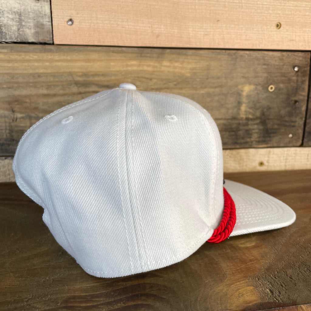 Louisiana Rodeo Bull Riding Double Rope White Snapback Cap Hat Custom Embroidered