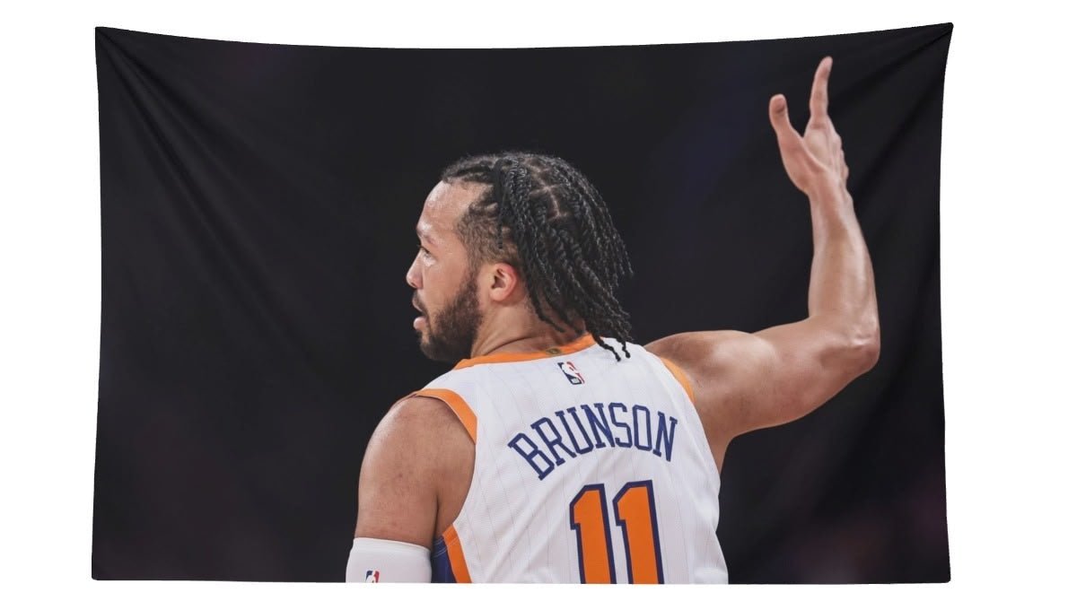 Jalen Brunson 3 Point Celebration Backshot Flag