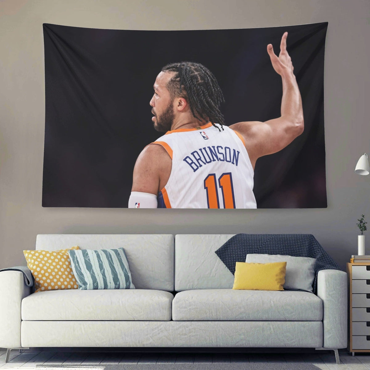 Jalen Brunson 3 Point Celebration Backshot Flag