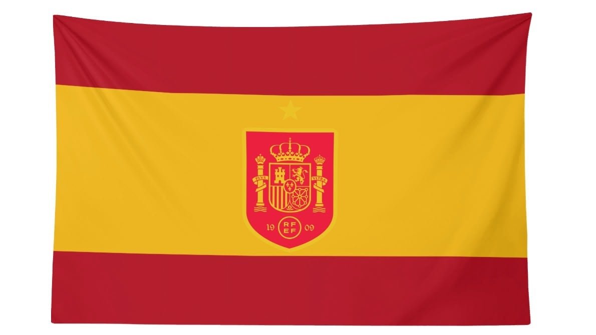 Spain National Football Team La Roja Crest Flag for 2026 World Copa